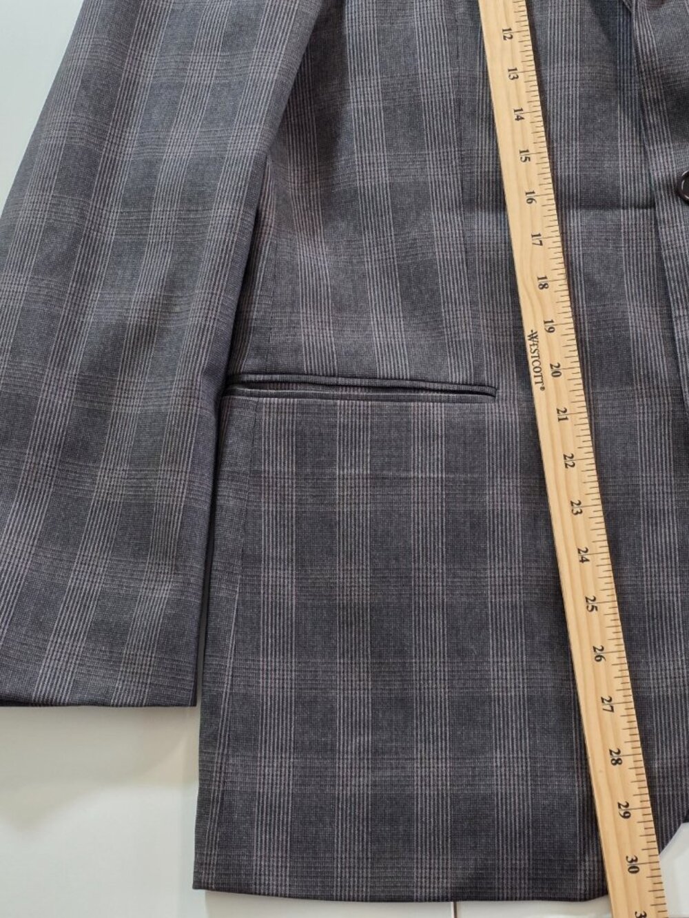 Sand Wool 100s Blazer Mens 52 L Gray Plaid Lined Single Breasted 2B Reda Fabric - Picture 9 of 16